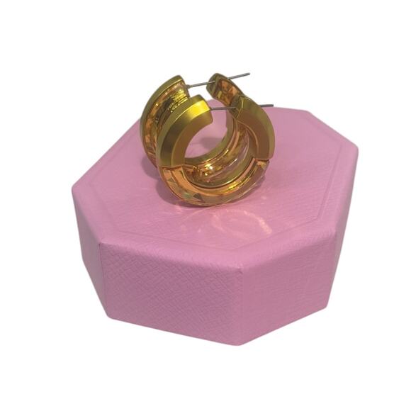 Swarovski Women's Hoop Earrings Lucent Yellow Gold Aluminum, Crystals - Picture 1 of 6